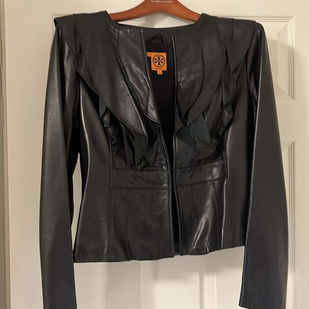 Tory Burch leather jacket size 12 great condition